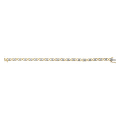 10K Yellow Gold Plated .925 Sterling Silver Diamond Accent Cluster and X Link Bracelet
