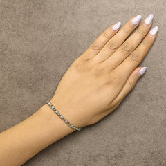 10K Yellow Gold Plated .925 Sterling Silver Diamond Accent Cluster and X Link Bracelet