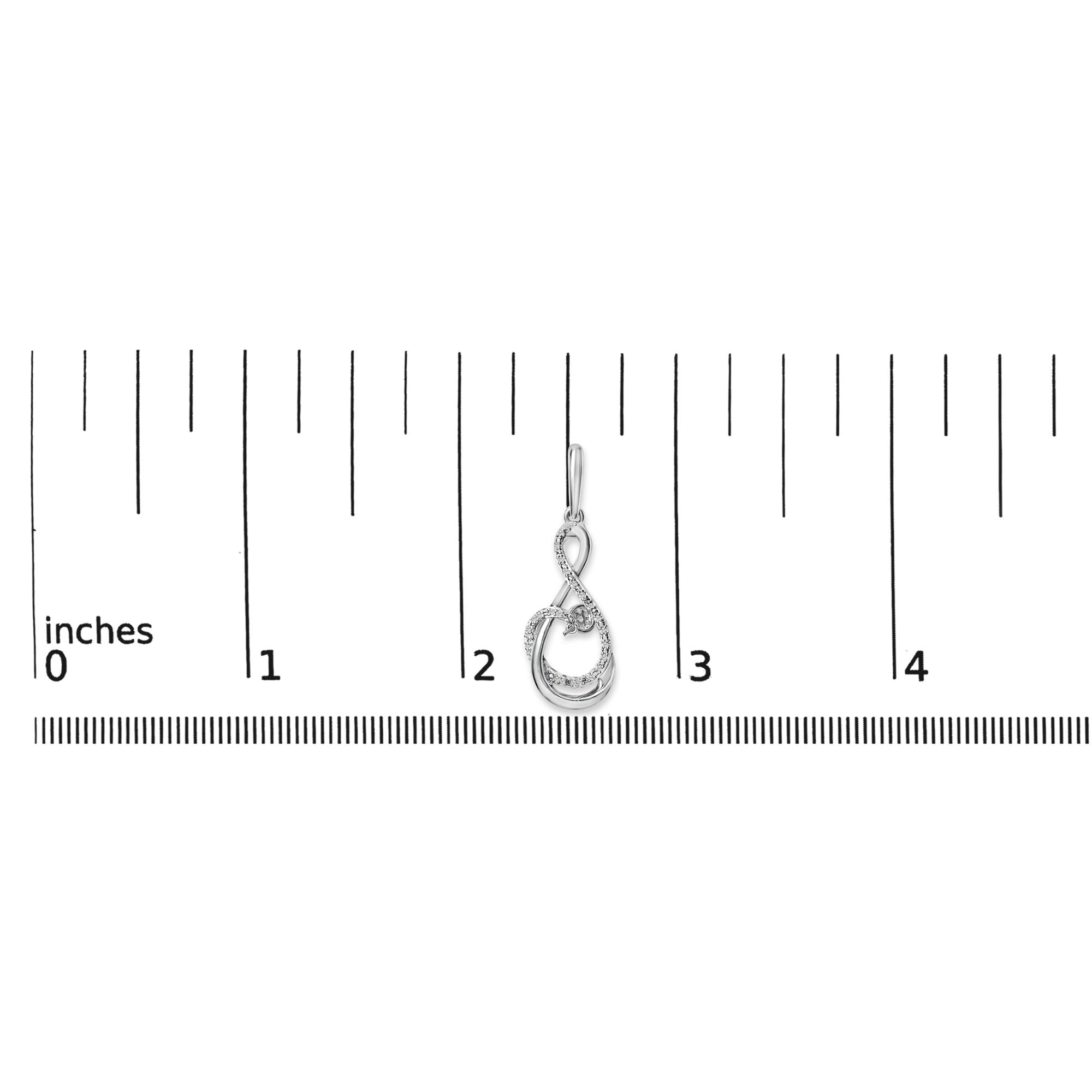 .925 Sterling Silver 1/6 Cttw Diamond Spiral Twist Drop and Dangle Earrings