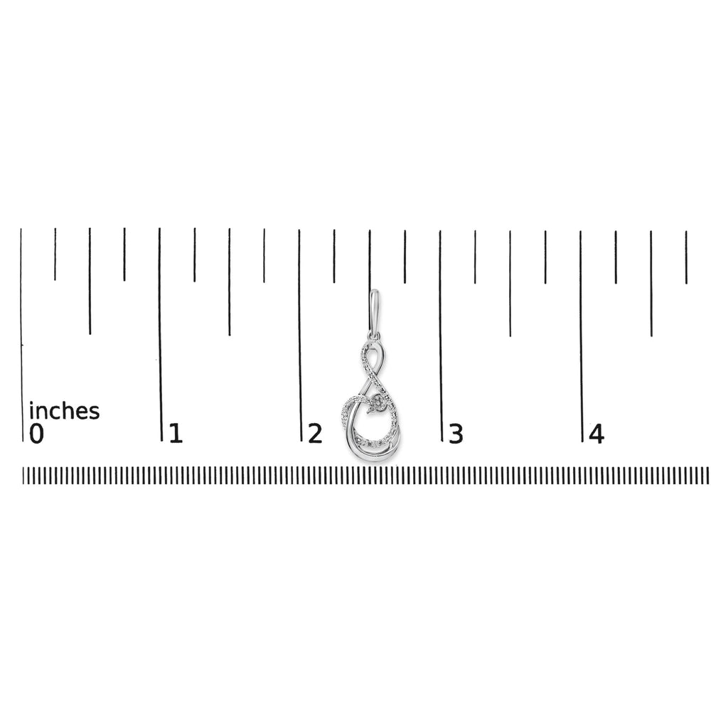 .925 Sterling Silver 1/6 Cttw Diamond Spiral Twist Drop and Dangle Earrings