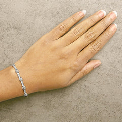 .925 Sterling Silver 1/2 Cttw Diamond Cluster and Bar Bolo Bracelet