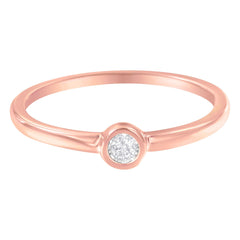 14K Rose Gold Plated .925 Sterling Silver Miracle Set Diamond Ring (1/20 Cttw, J-K Color, I1-I2 Clarity)