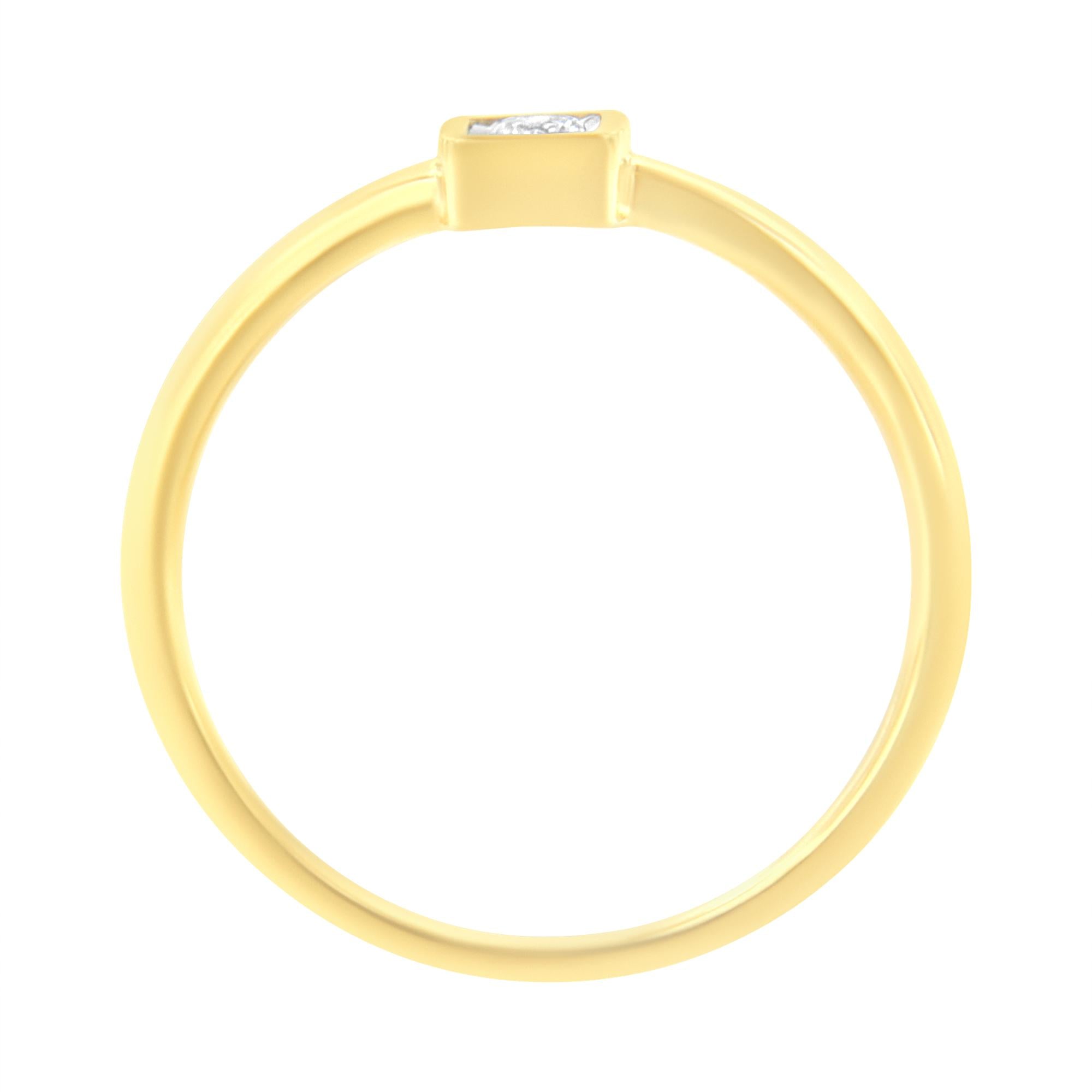 14K Yellow Gold Plated .925 Sterling Silver 1/20 cttw Miracle Set Diamond Promise Ring (J-K Color, I1-I2 Clarity)