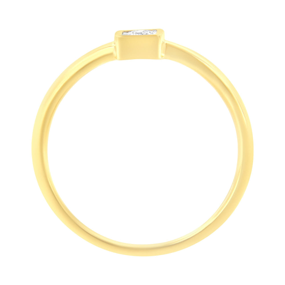 14K Yellow Gold Plated .925 Sterling Silver 1/20 cttw Miracle Set Diamond Promise Ring (J-K Color, I1-I2 Clarity)