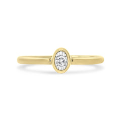 14K Yellow Gold Plated .925 Sterling Silver Miracle Set Diamond Accent Oval Shape Promise Ring (J-K Color, I1-I2 Clarity)