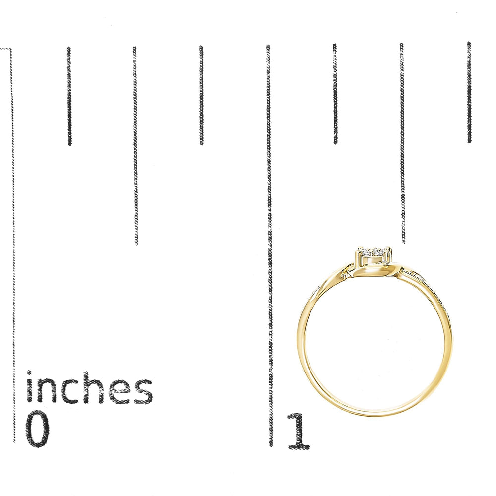 10K Yellow Gold Diamond Cluster Twisted Promise Ring