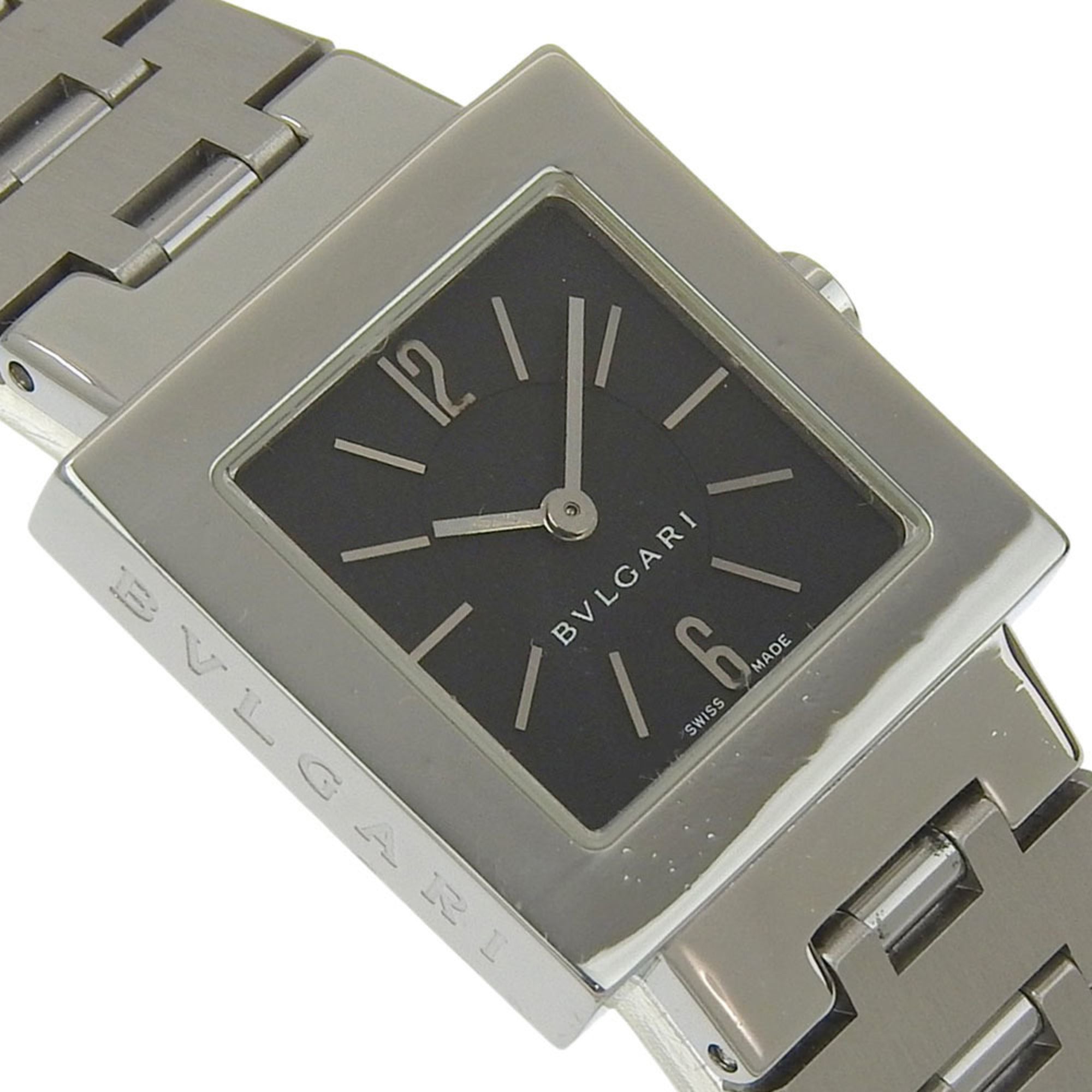 Bulgari BVLGARI Quadlard Watch SQ22SS Stainless Steel Black Quartz Analog Dial Women's — Very Good