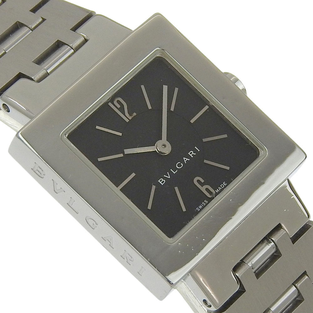 Bulgari BVLGARI Quadlard Watch SQ22SS Stainless Steel Black Quartz Analog Dial Women's — Very Good