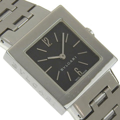 Bulgari BVLGARI Quadlard Watch SQ22SS Stainless Steel Black Quartz Analog Dial Women's — Very Good
