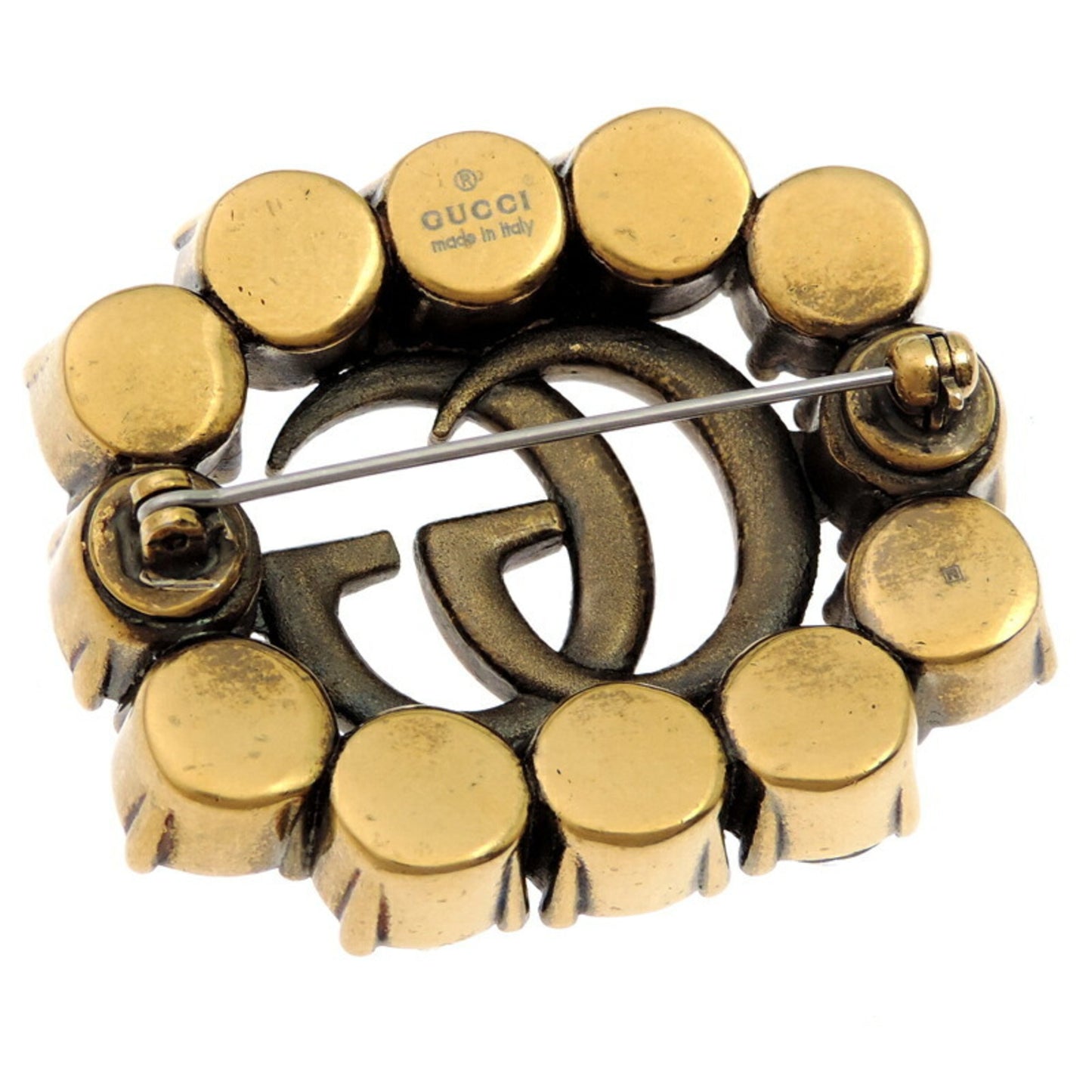 Gucci Crystal Double G Men's Brooch 506171 J1D50 8062 Metal