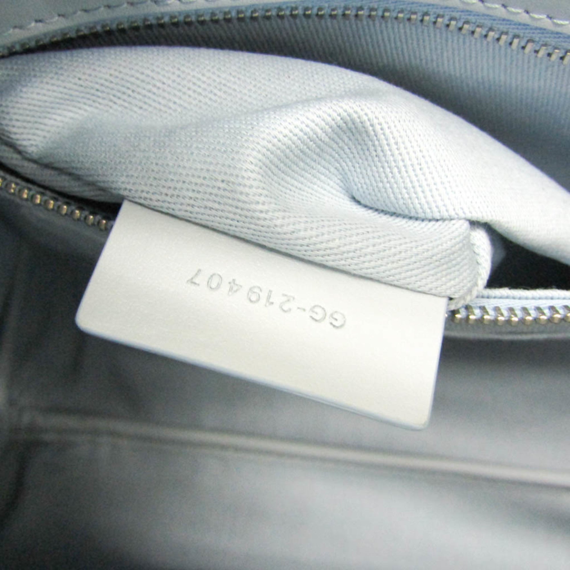 Salvatore Ferragamo Medium GG-219407 Women's Fabric,Leather Handbag,Shoulder Bag Beige,Blue — Like New