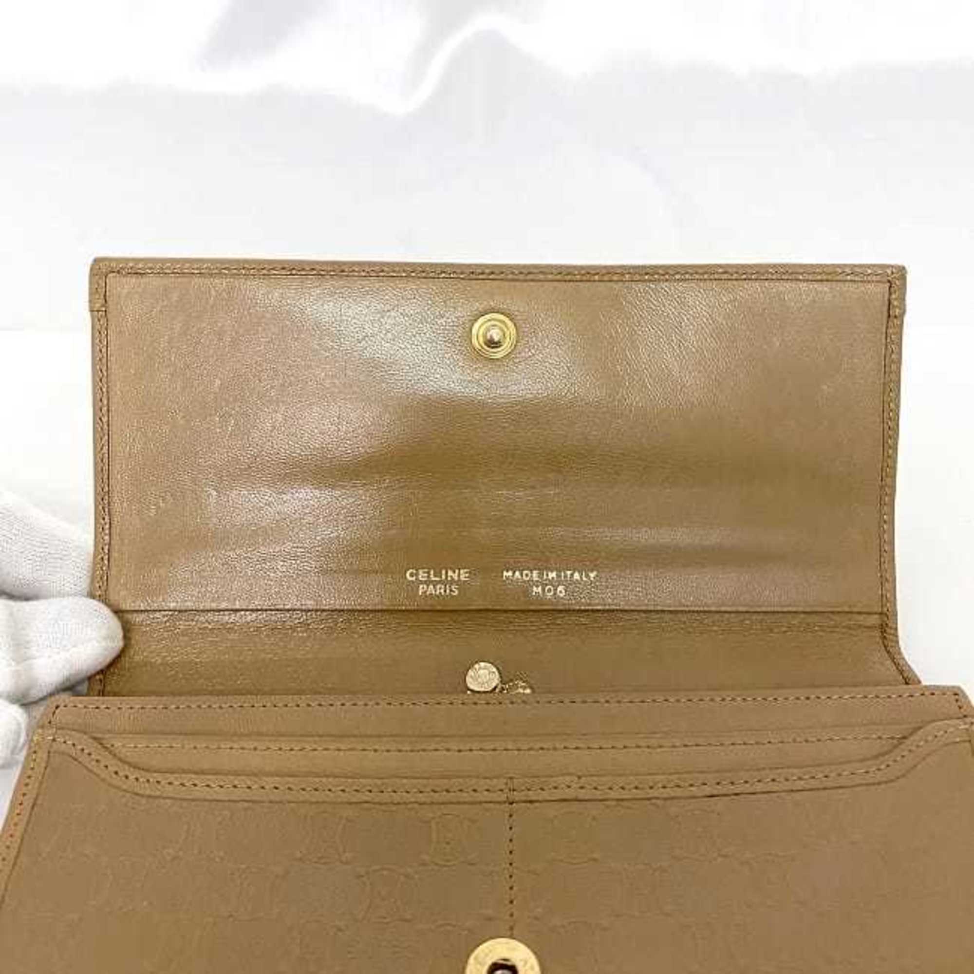 Celine bi-fold long wallet ec-22065 beige macadam leather M06 CELINE for women