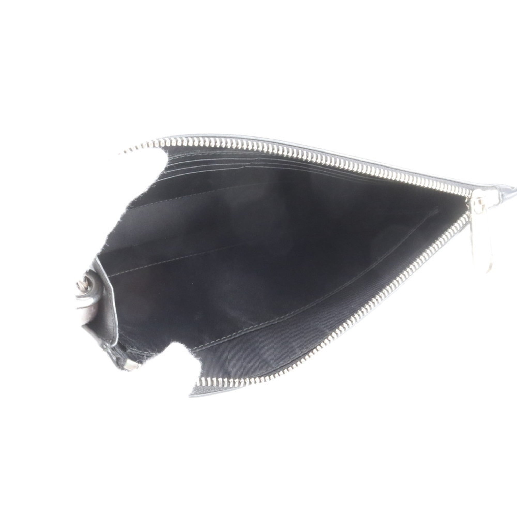 Gucci GG Kaleido 411768 Leather Clutch Bag Pouch Black Men's