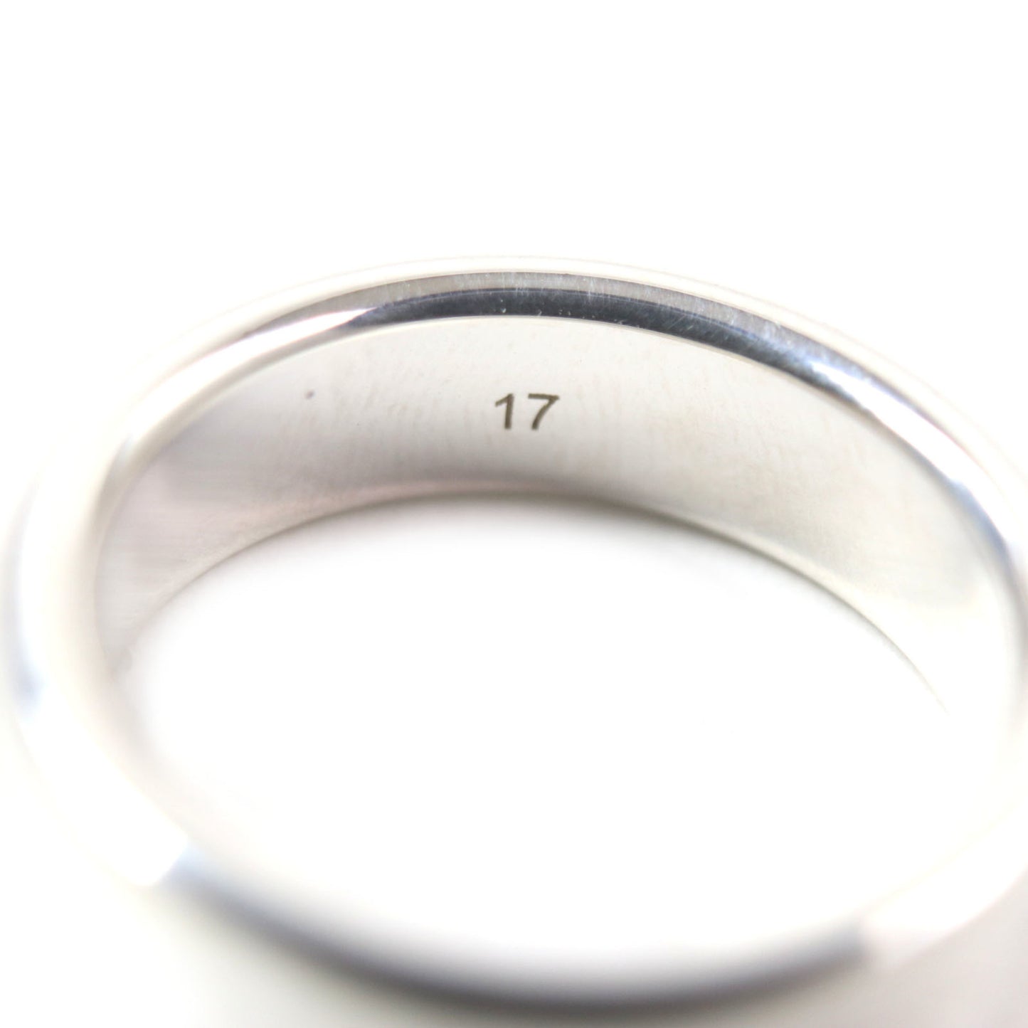 GUCCI Diagonal Interlocking G Ring (774052), current model, AG925 silver, size 17, made in Italy, weight 7.4g, men's