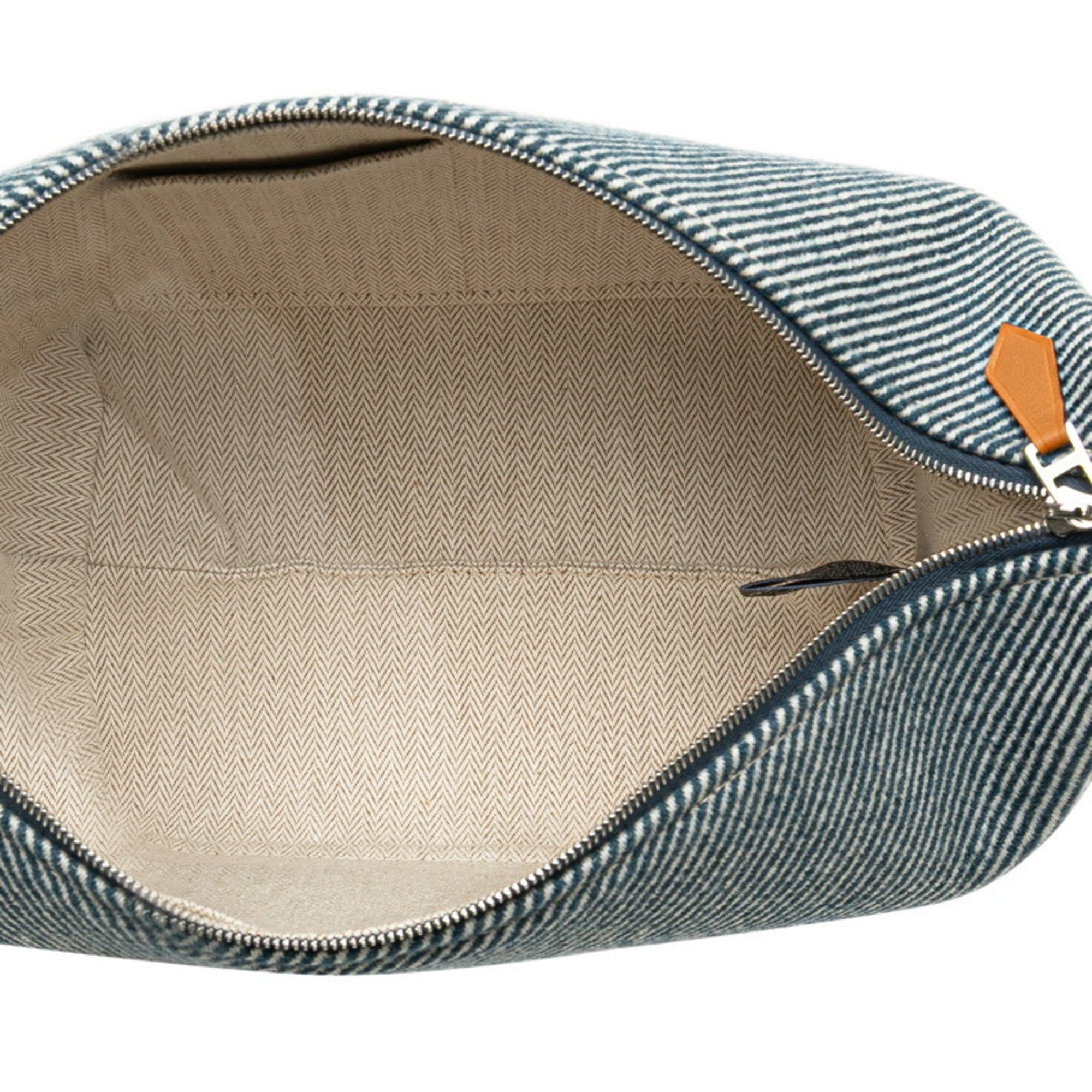 Hermès Bride A Black PM Handbag, Blue Abyss and Green Cotton, Women's, HERMES