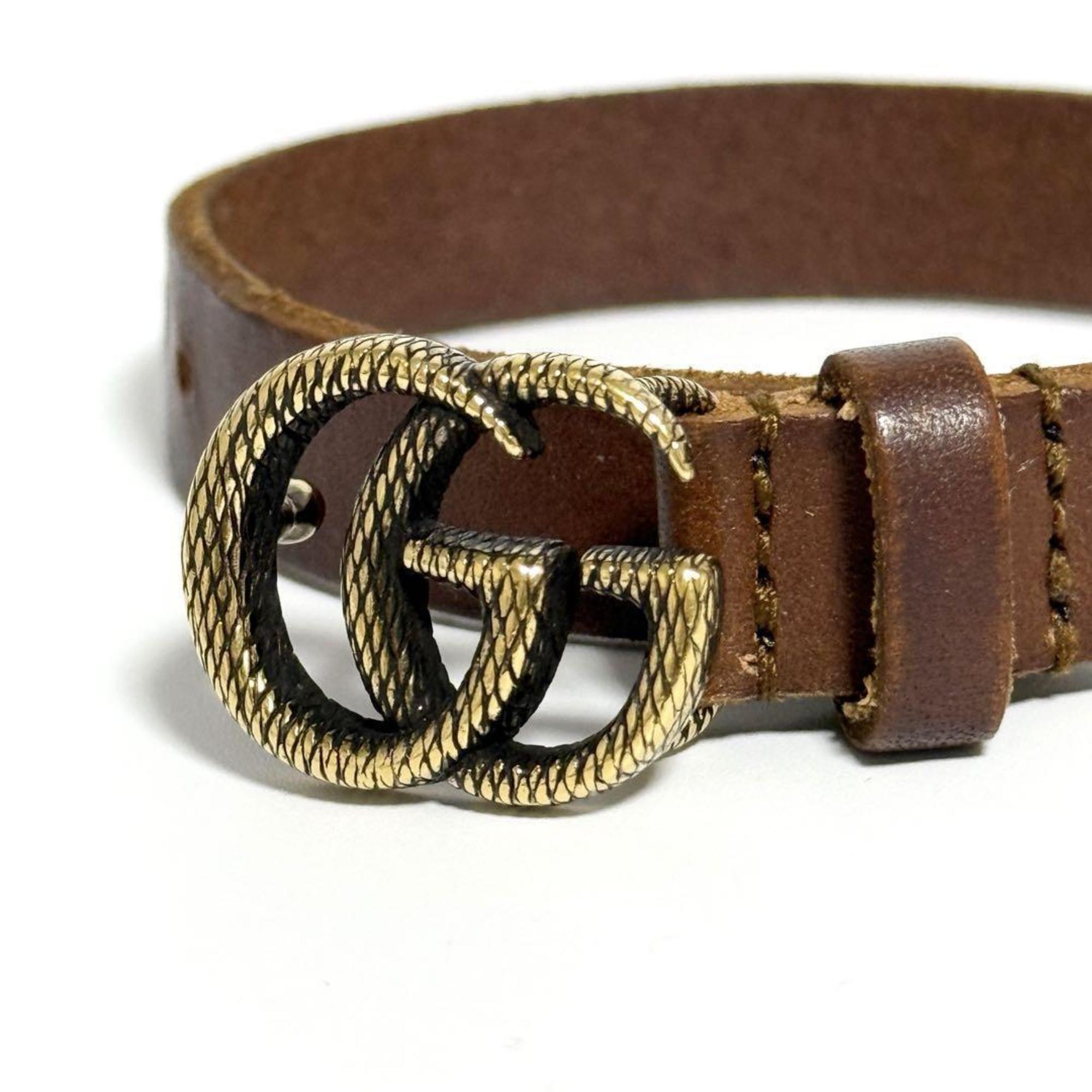 GUCCI Double G Leather Bracelet for Men and Women — Like New