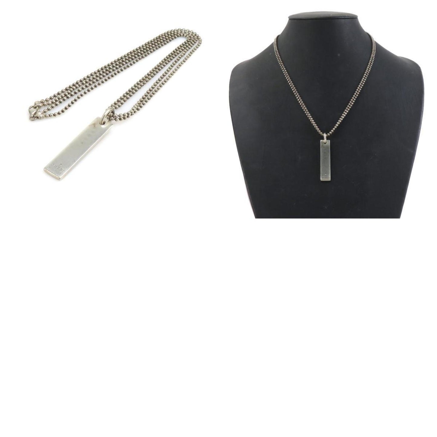 Gucci necklace with double ball chain in 925 silver for men and women (e61008a)