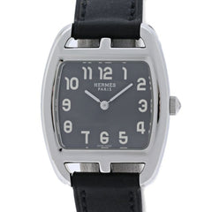 HERMES Cape Cod Tonneau CT1.210.230 VBN 034326WW00 Women's Watch Stainless Steel x Cowhide Leather 40560 — Like New