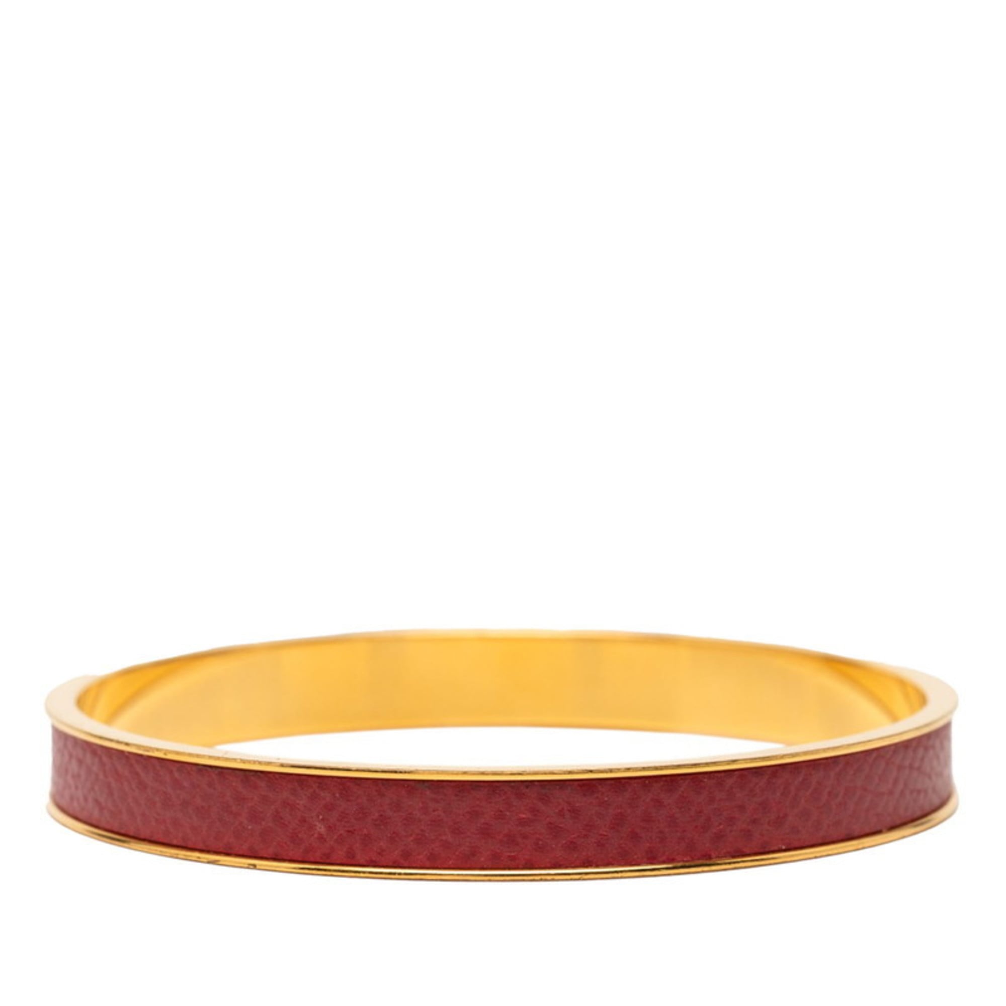 Hermes Kelly Bangle Cadena Motif Gold Red Plated Women's HERMES