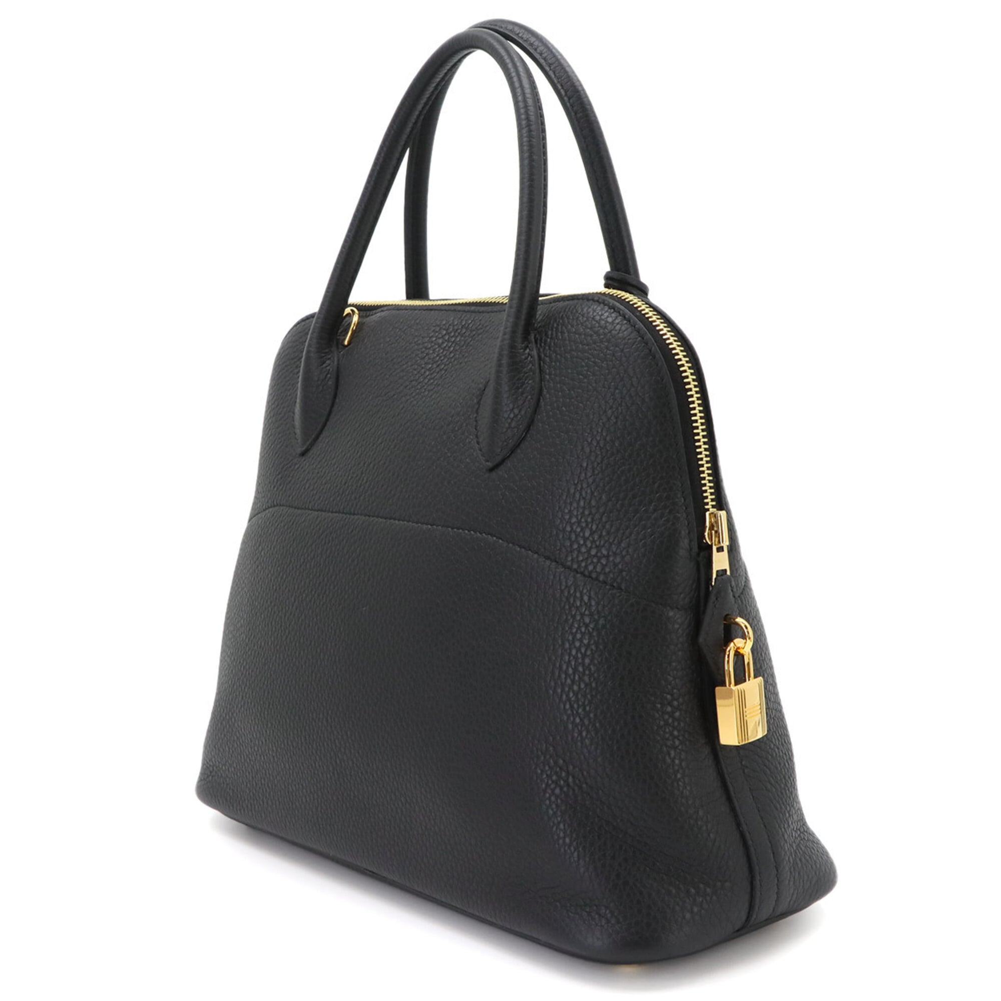 Hermes Bolide 31 2-way Handbag/Shoulder Bag, Taurillon Clemence Leather, Black, Z Stamp, Gold Hardware — Like New
