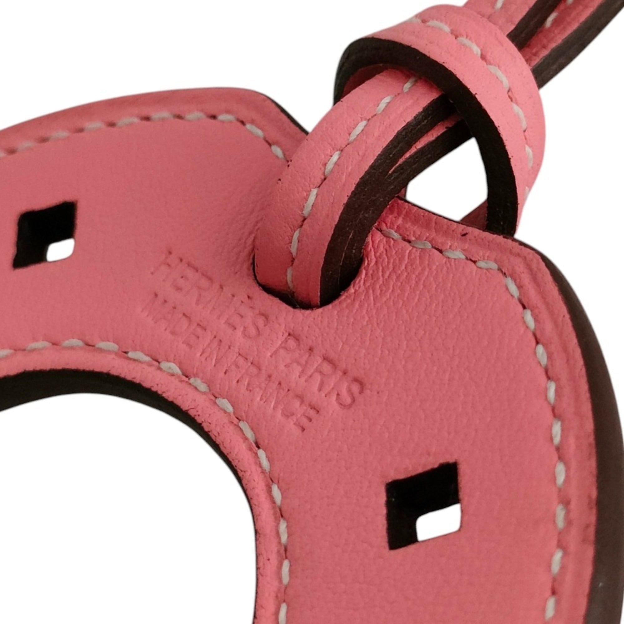 HERMES Paddock Faire à Cheval Accessory Bag Charm, Veau Swift Leather, Rose Azalee, Women's — Like New