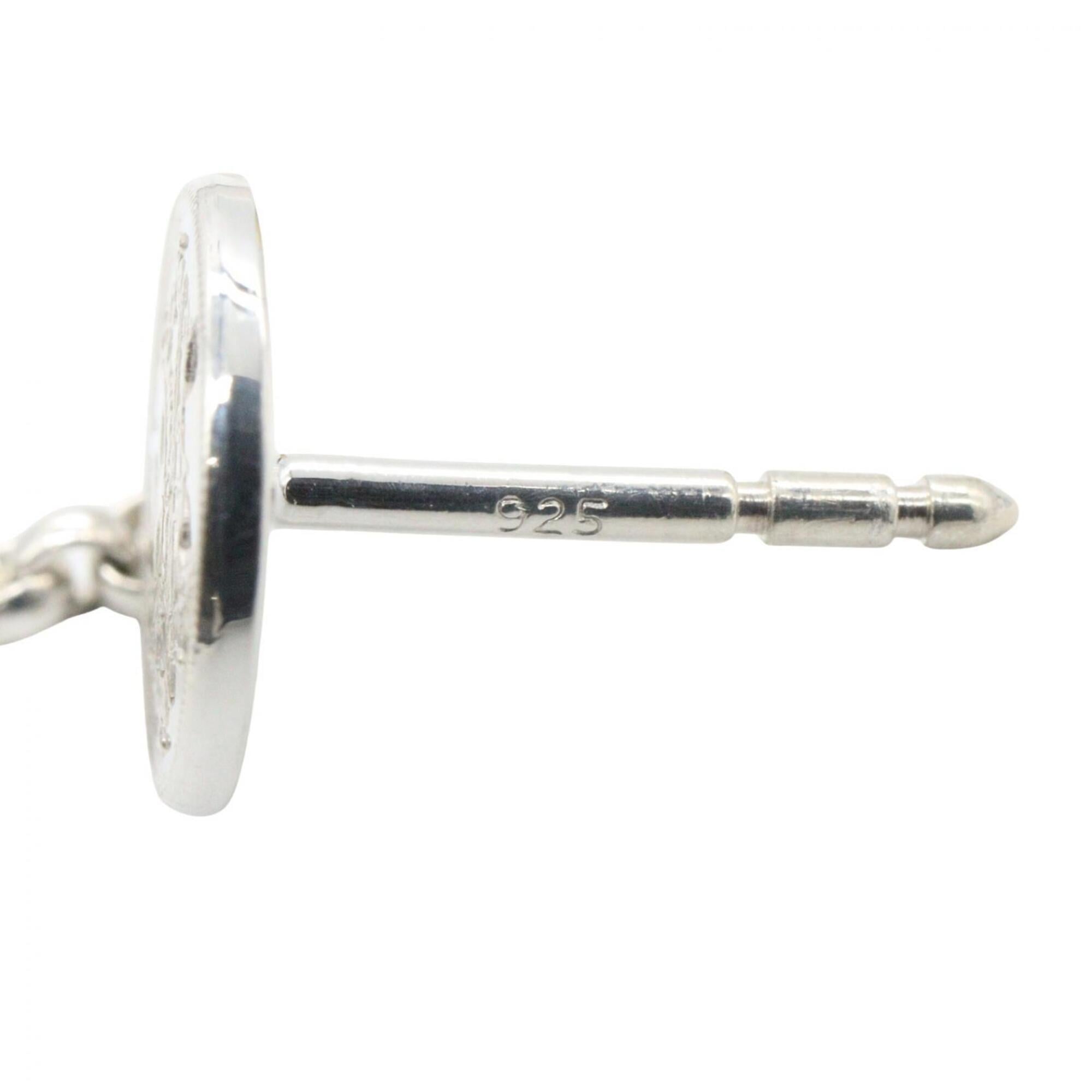 Hermes Escribs Hoop Earrings, Sterling Silver 925, 18K Pink Gold (PG), Women's, Tone, Tone — Like New