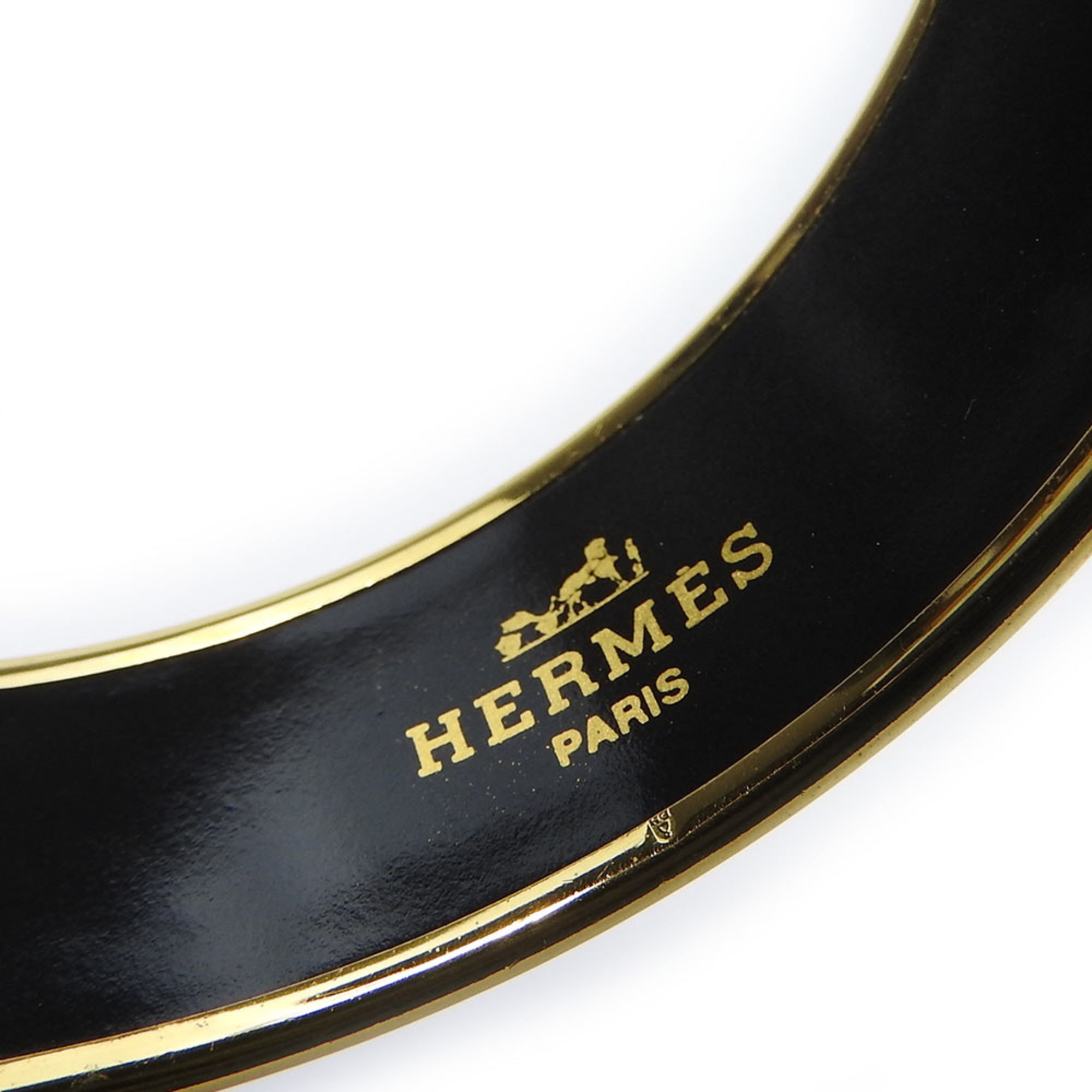 Hermes bracelet enamel GM metal cloisonné multicolor gold black horse women's HERMES