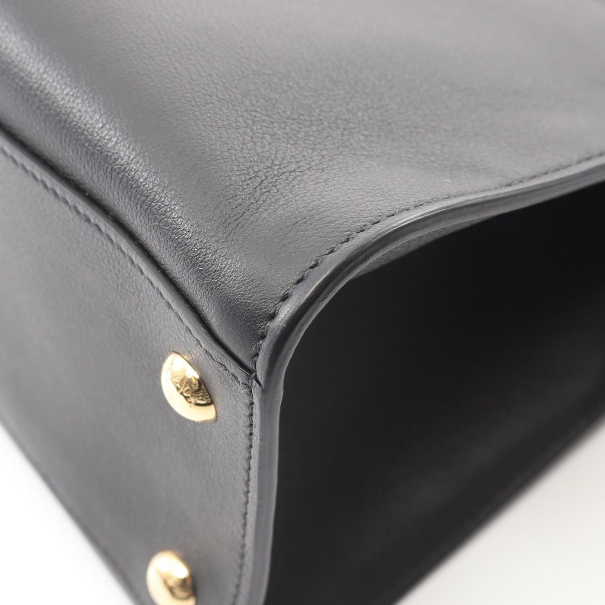 Prada SOFT GLAIN Medium Tote Bag Handbag Leather Women's Black 1BG538 — New - Store Return