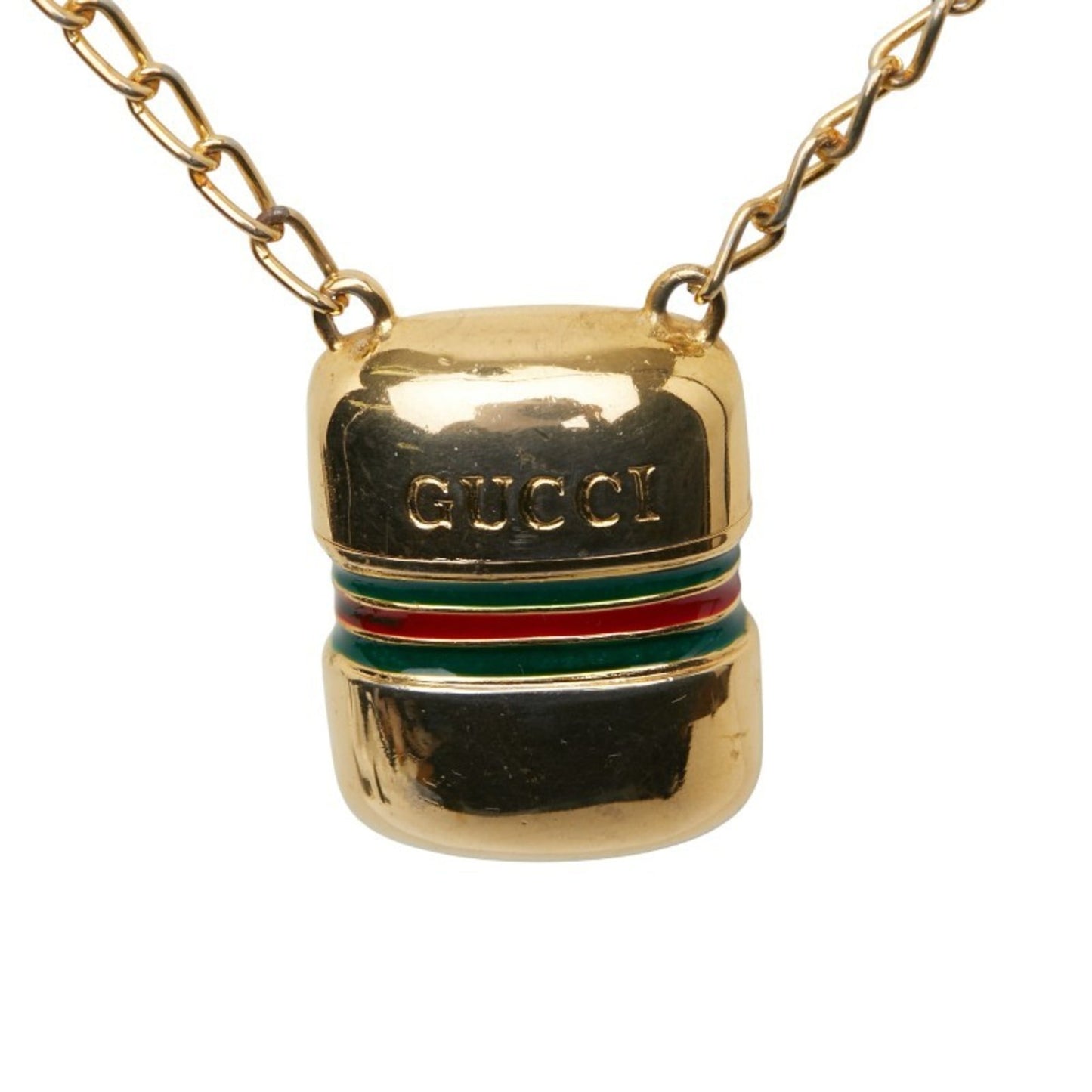 Gucci Bottle Motif Sherry Line Necklace in Gold and Multicolor Plated for Women