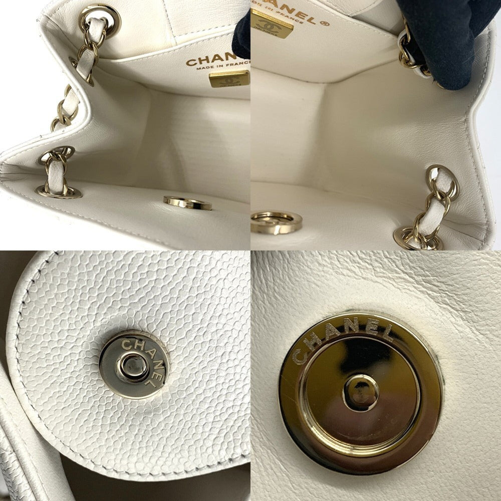 Chanel Matelassé Mini Bucket Chain Shoulder Bag, White, Women's, AS3176 — New - Store Return