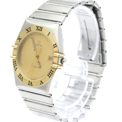 OMEGA Constellation 18K Gold Steel Quartz Mens Watch 396.1080 Polished — Very Good