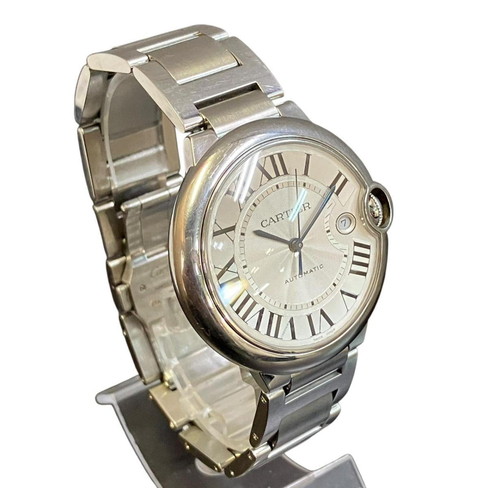 Cartier Ballon Bleu de wristwatch, total weight 145.8g, stainless steel, automatic movement, silver dial, WSBB0049 — Good