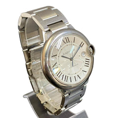 Cartier Ballon Bleu de wristwatch, total weight 145.8g, stainless steel, automatic movement, silver dial, WSBB0049 — Good