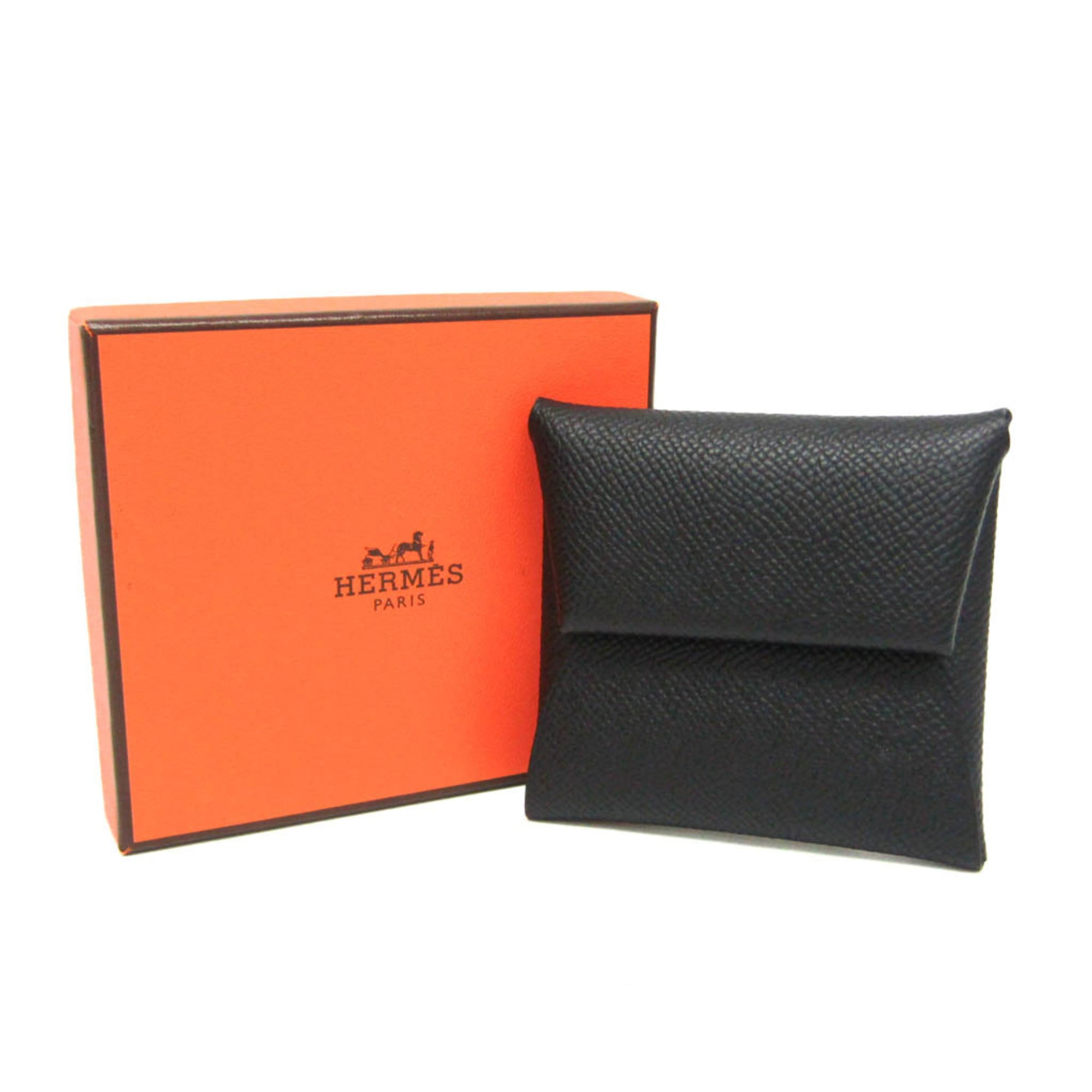 Hermes Bastia Women,Men Epsom Leather Coin Purse/coin Case Black