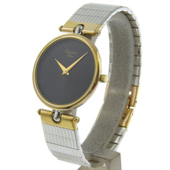 Christian Dior Watch 3026 Stainless Steel x Gold Plated Quartz Analog Display Black Dial Women's — Good