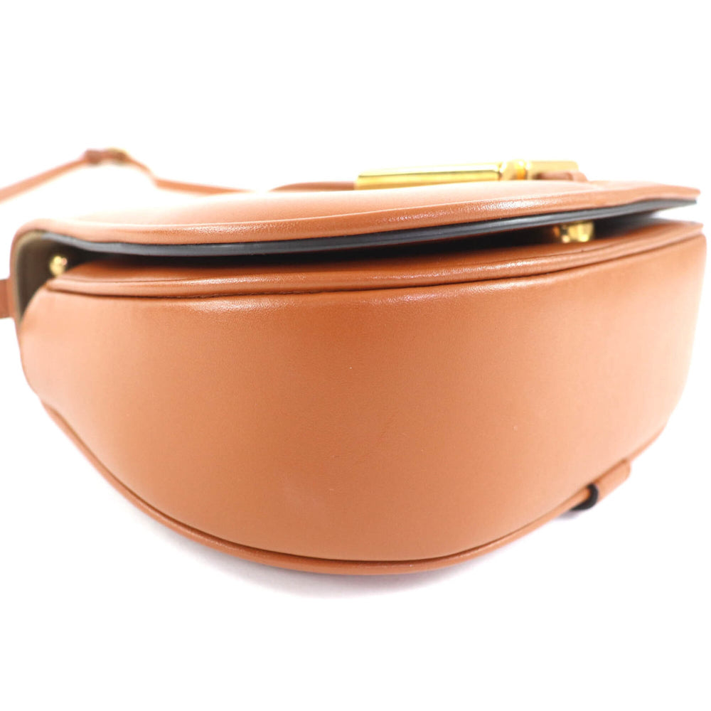 FENDI 8BS082 Camon Small Leather Satchel Shoulder Bag with FF Logo Hardware, Brown Gold Comes Dust Bag, Made in Italy, Women's — Like New