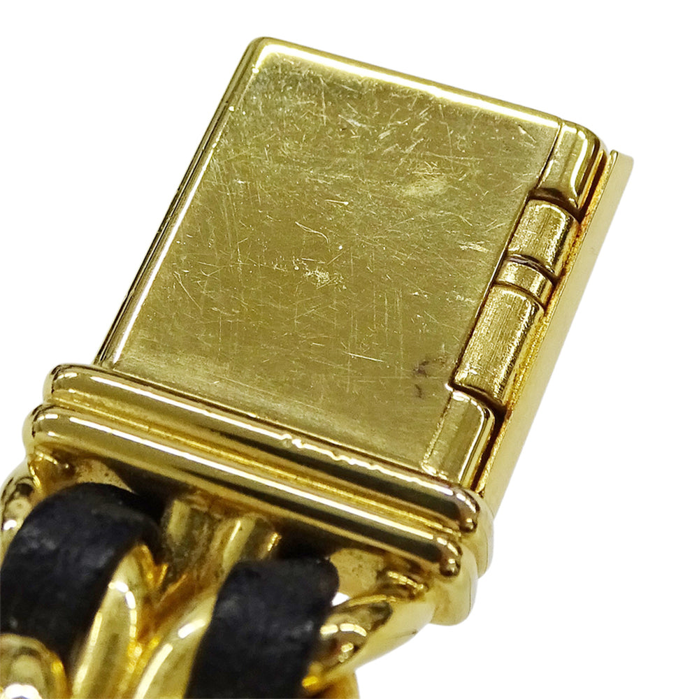 Chanel CHANEL Women's Watch Brand Premiere Quartz QZ GP Leather M Size H0001 Square Gold Black — Good