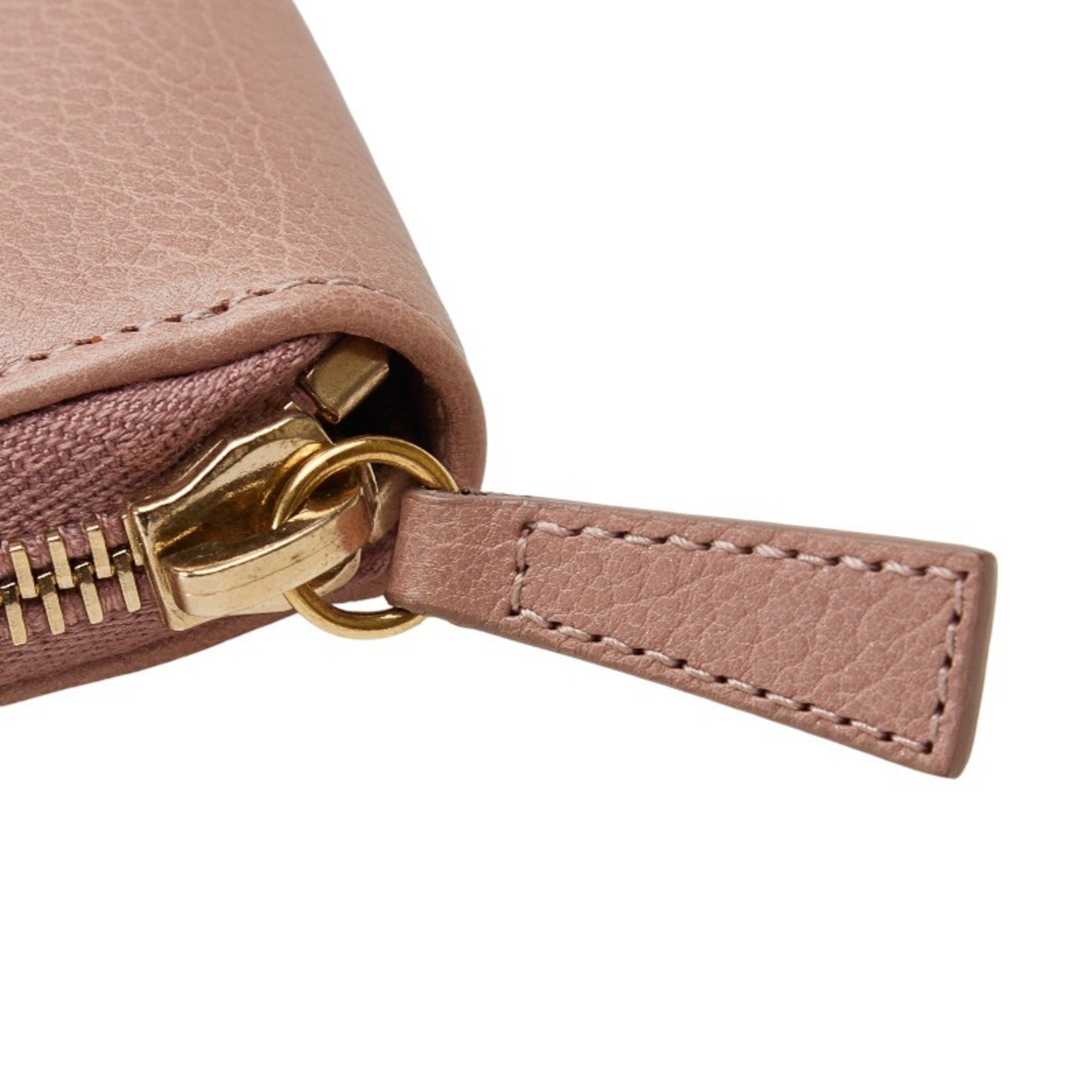 Saint Laurent Muse Round Long Wallet 164570 Pink Leather Women's SAINT LAURENT