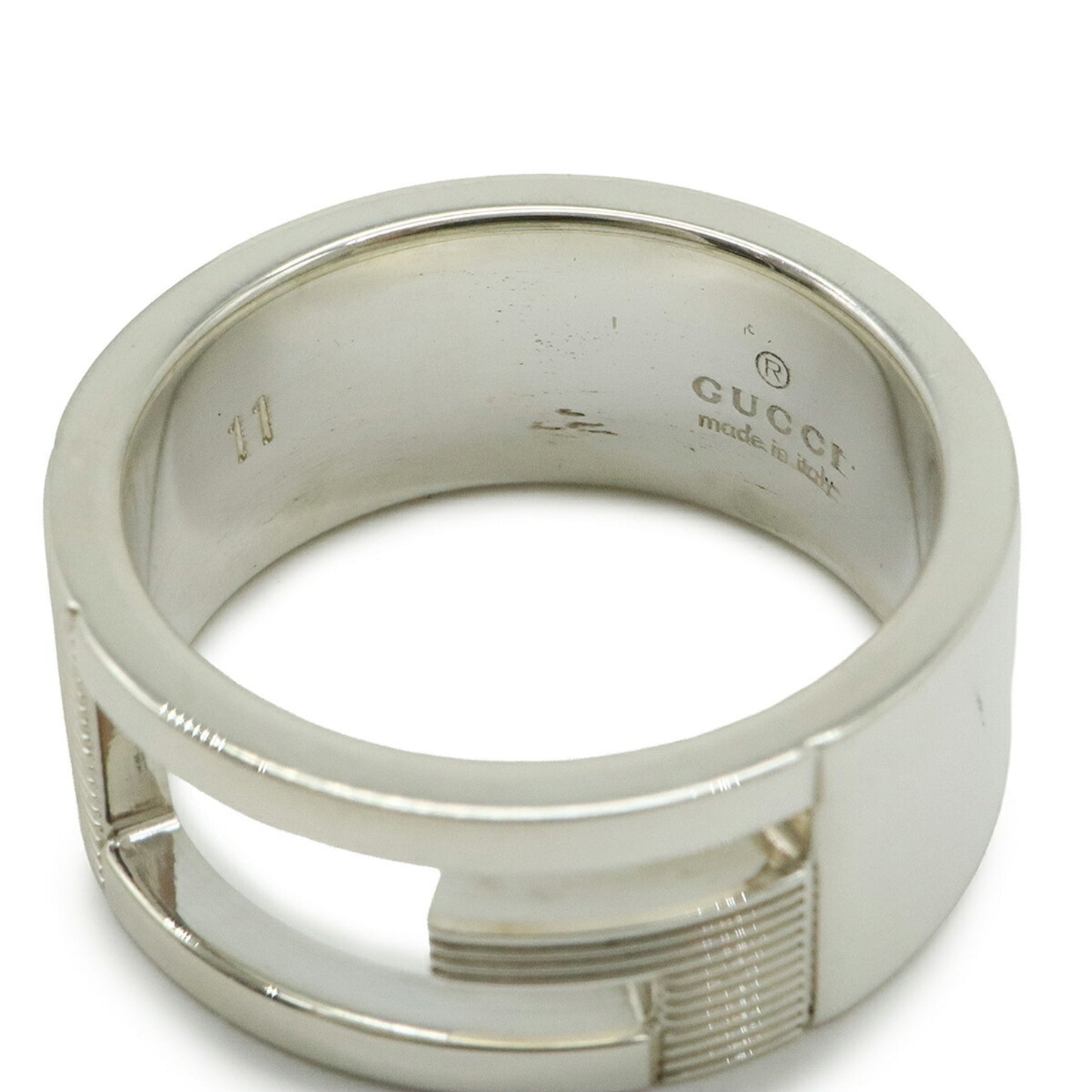 GUCCI Branded G Ring, Silver (Ag925, SV925), #11, Japanese Size (Approx. 10.5)