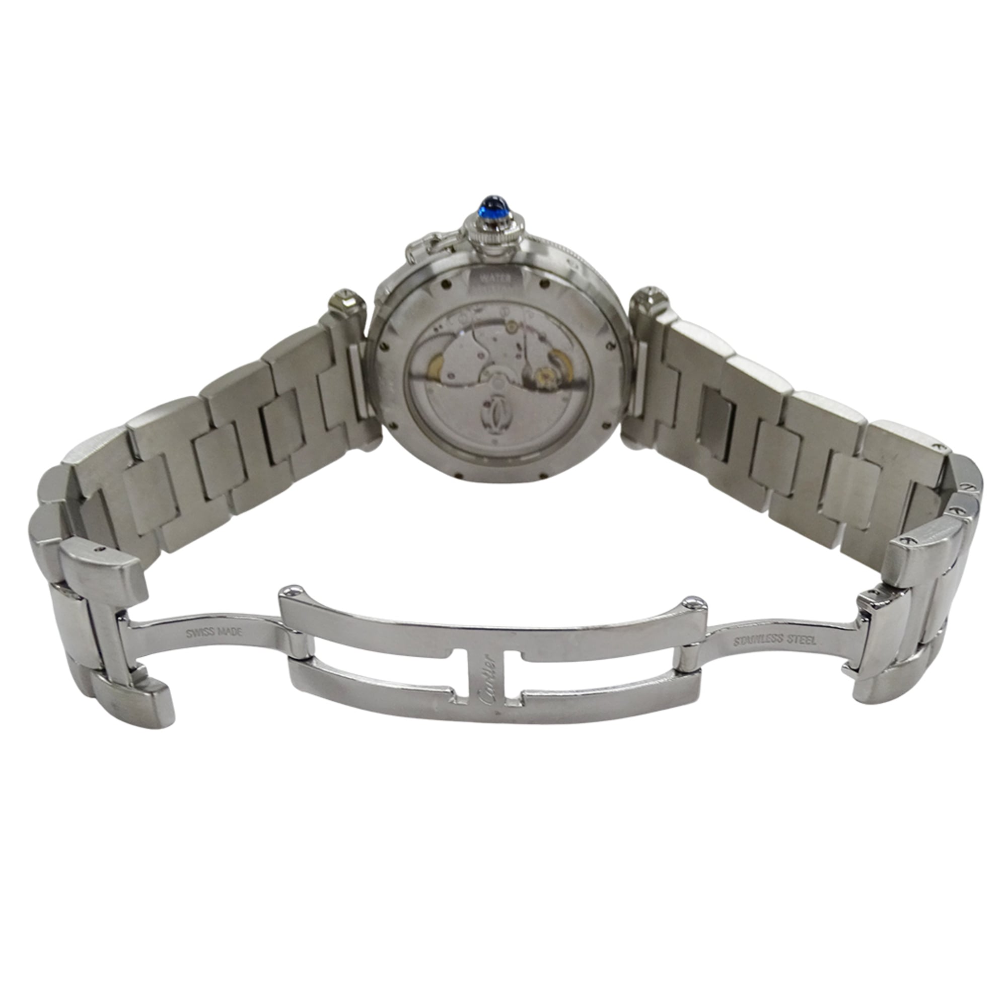 Cartier Pasha Men's Watch, Power Reserve, GMT, Date, Automatic, Stainless Steel (SS), W31037H3, Silver, Round — Good