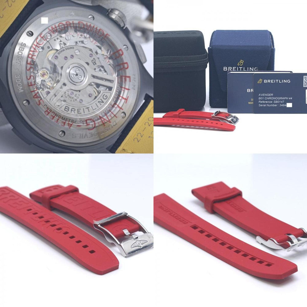 BREITLING Avenger B01 SB01473A1B1X1 SB0147 Chronograph 44 Night Mission Dust Devils Men's Watch Ceramic x Cowhide Leather 40375 — Very Good