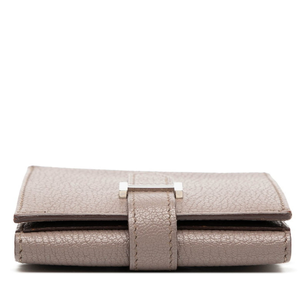 Hermes Hermès Bearn Compact Bi-fold Wallet in Greige/Gray Chevre, Women's