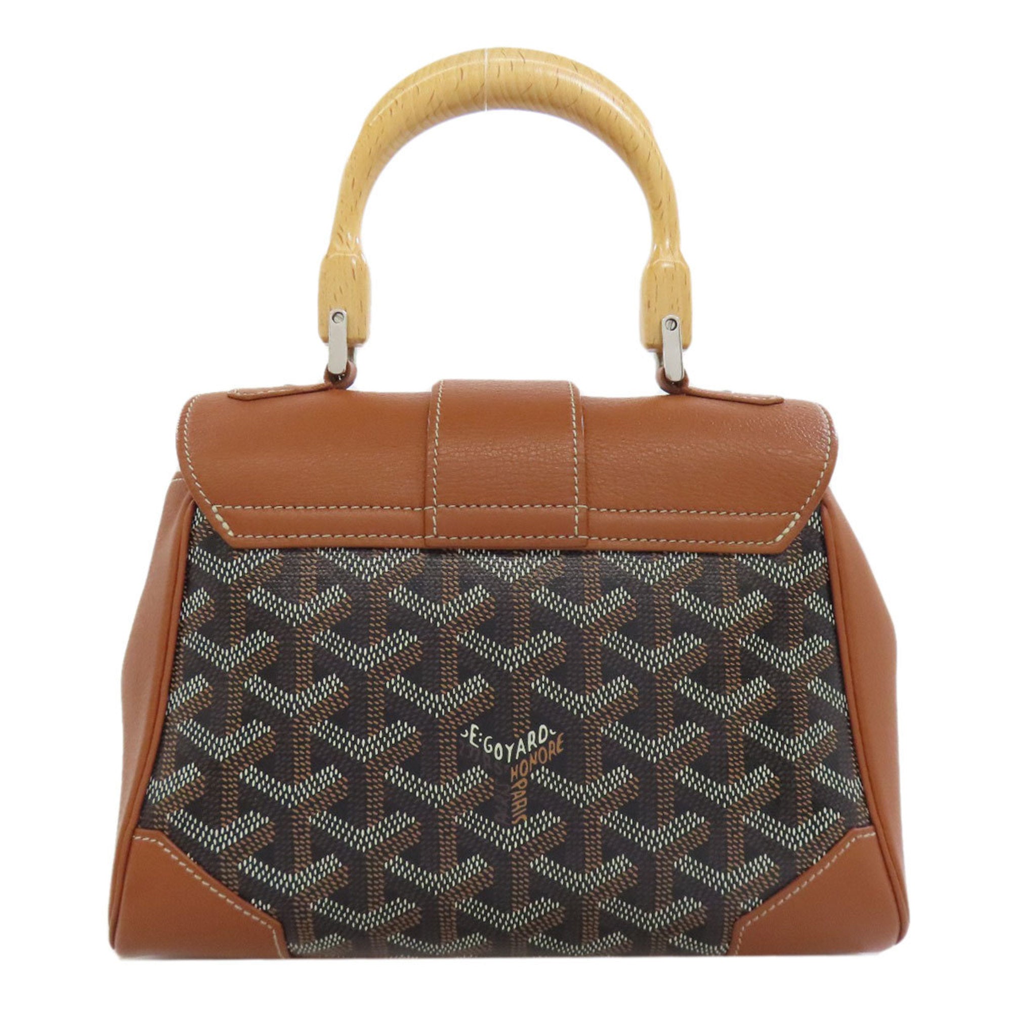 Goyard Saigon Mini Handbag in Coated Canvas and Calfskin Leather for Women