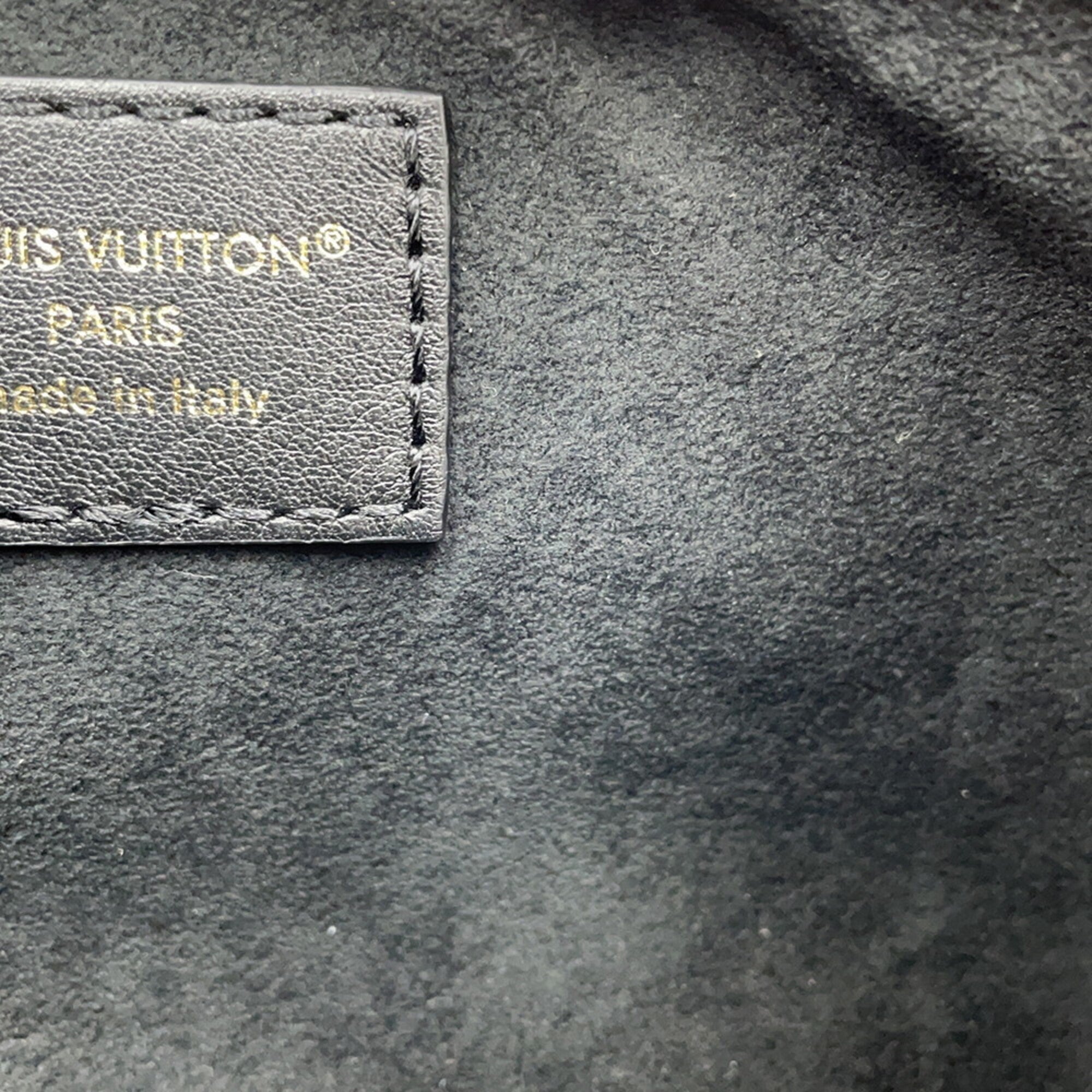 Louis Vuitton shoulder bag, calfskin leather, pochette LV Bloom M29456, black, leather handbag, women's, LOUIS VUITTON — Like New