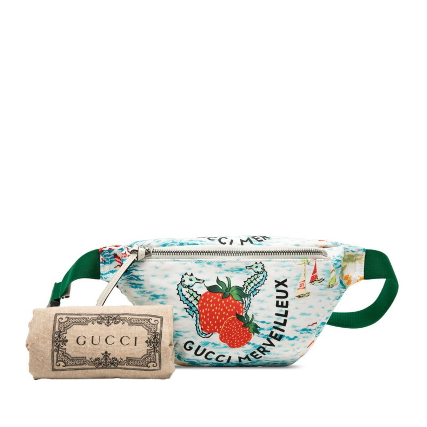 Gucci Children's Strawberry Seahorse Body Bag/Waist Bag 502095 Blue Multicolor Nylon Women's GUCCI