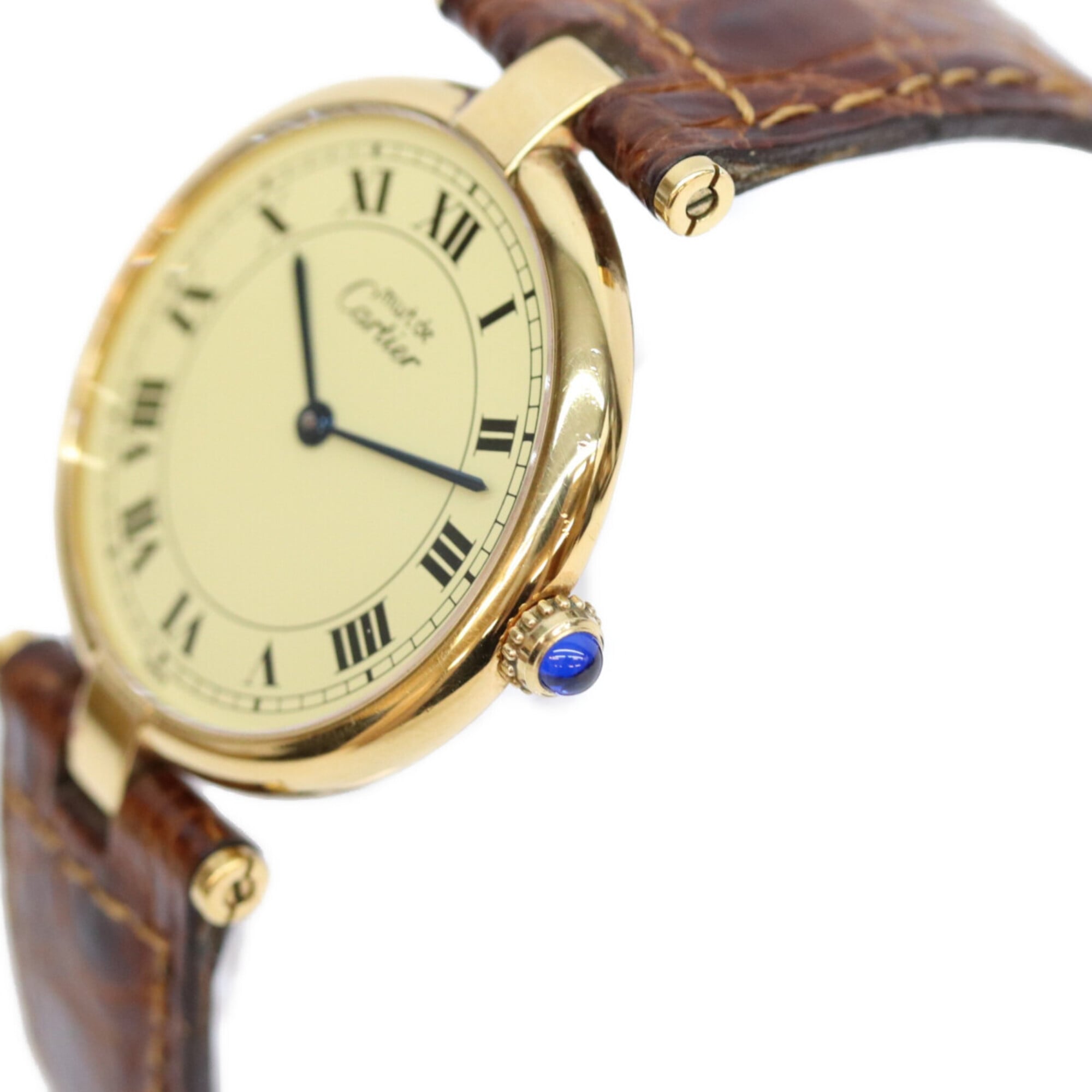 Cartier 90s 925 Must Vendôme Vermeil LM Quartz Watch, Gold with Ivory Dial, Ladies — Very Good