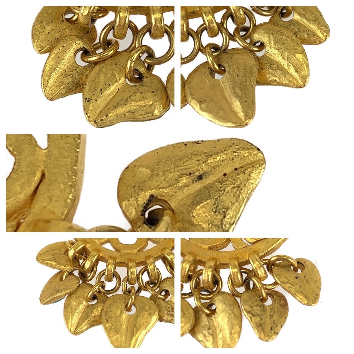 CHANEL Vintage Coco Mark Stone Gold, Red, and Blue Plated Swing Earrings for Women