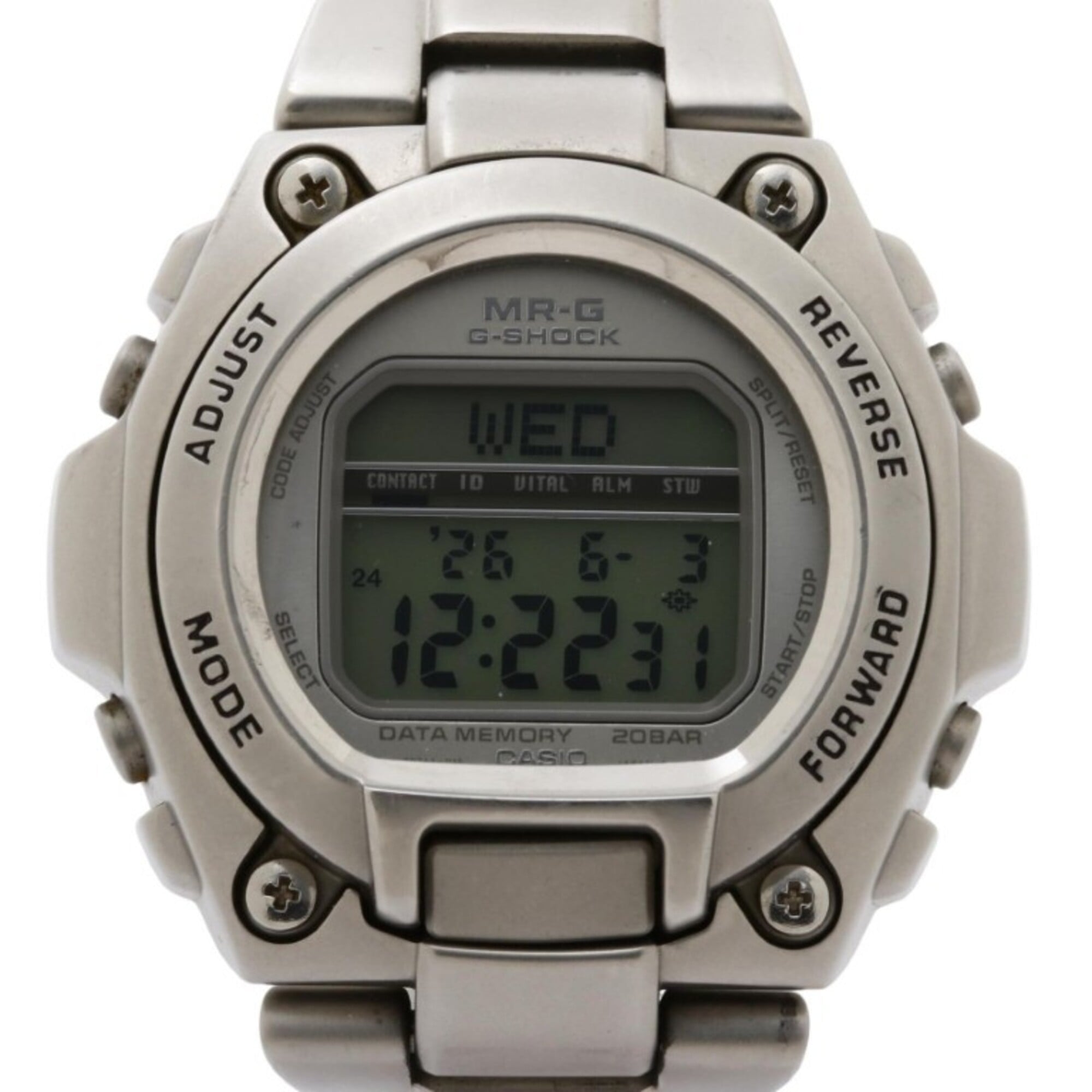 CASIO G-SHOCK MR-G MRG-200 Silver Stainless Steel Men's Digital Watch — Good