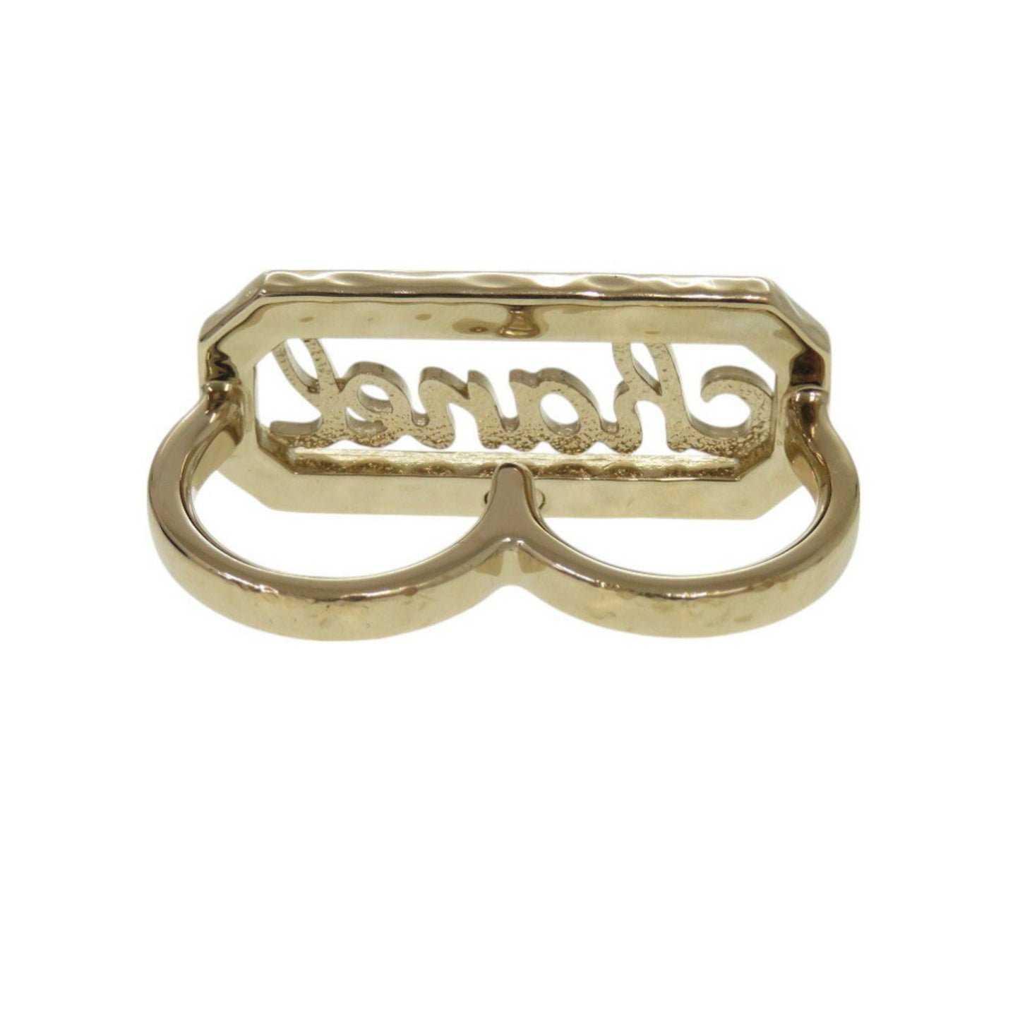 Chanel Double Finger L23B Metal Stone Faux Pearl Gold Ring 1183CHANEL