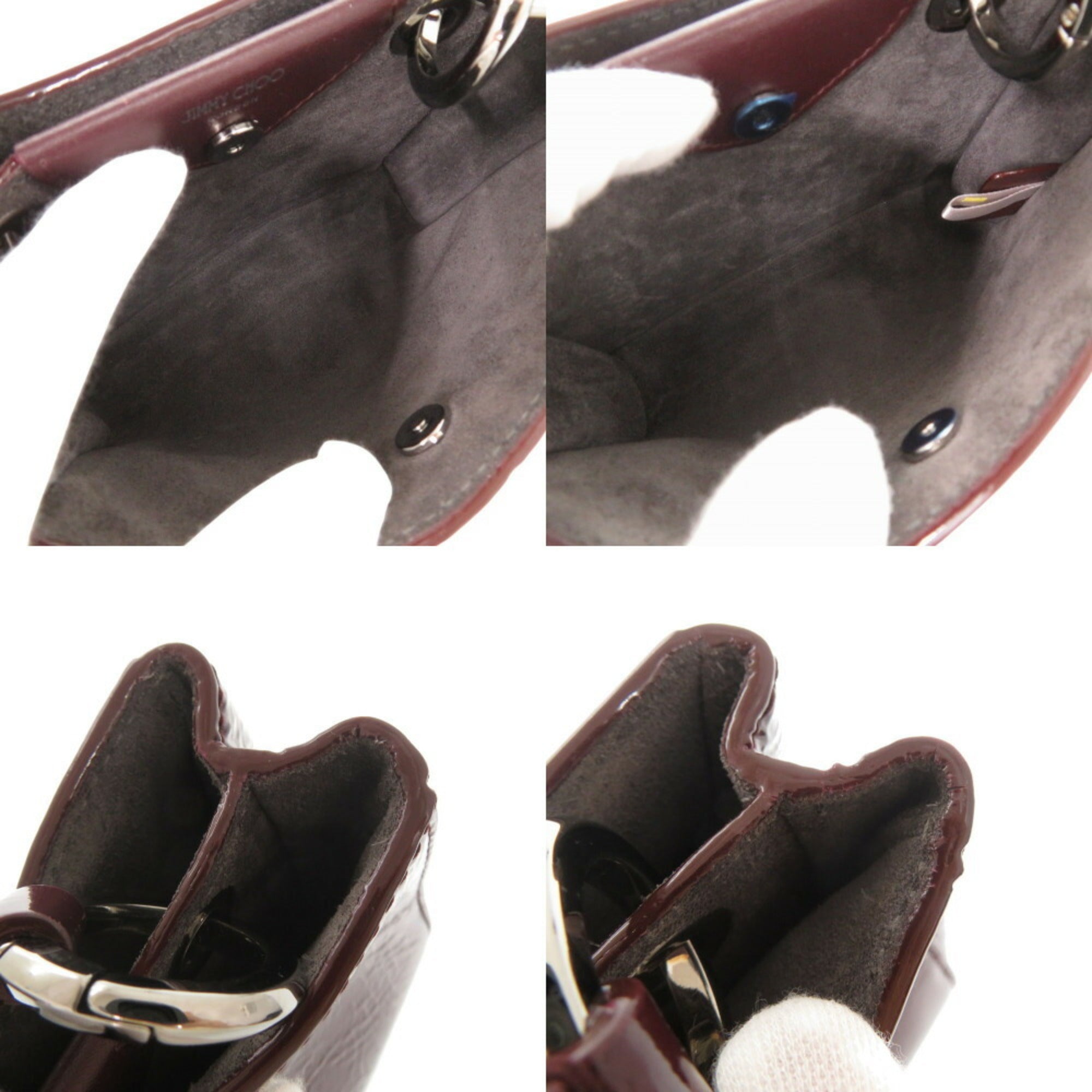 Jimmy Choo Varenne Patent Leather Bordeaux Handbag/Shoulder Bag 0026JIMMY CHOO